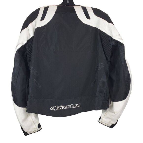 ALPINESTARS Jacket Adult XL White Black Spell Out Motorcycle Full Zip w/ Armour - Picture 13 of 14